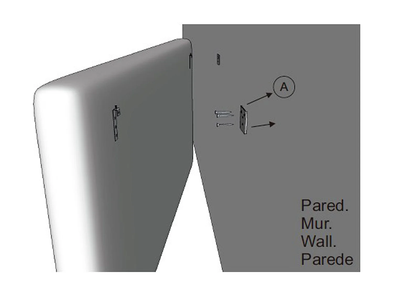 Tête de lit Rombo 160x60 cm Noir, rembourrée de Mousse