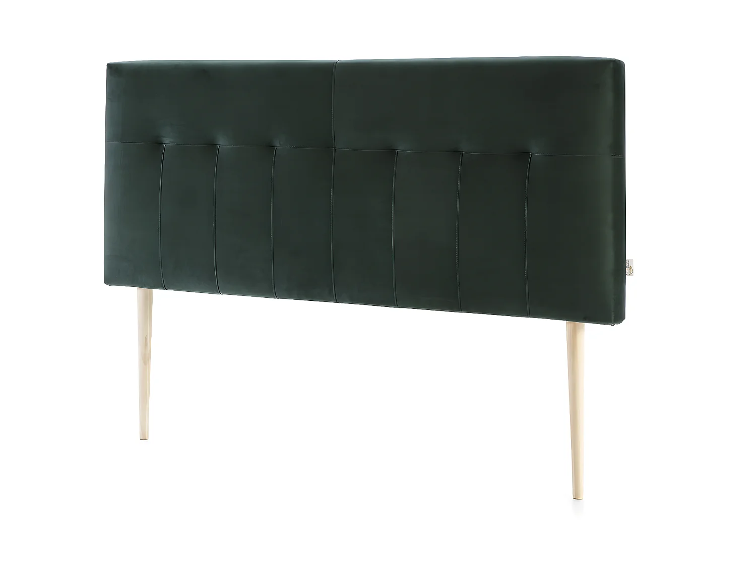 Cabecero tapizado Nápoles 140x100 cm Verde, para Cama 135, Terciopelo, Patas de Madera