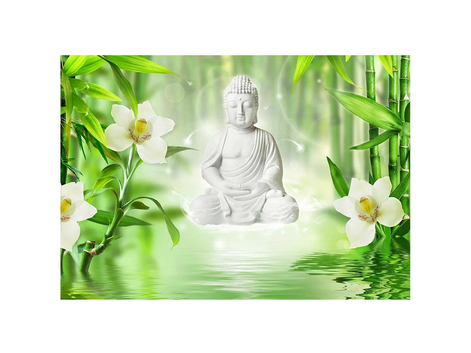 Papier peint adhésif Bouddha et la nature - 98 x 70 cm