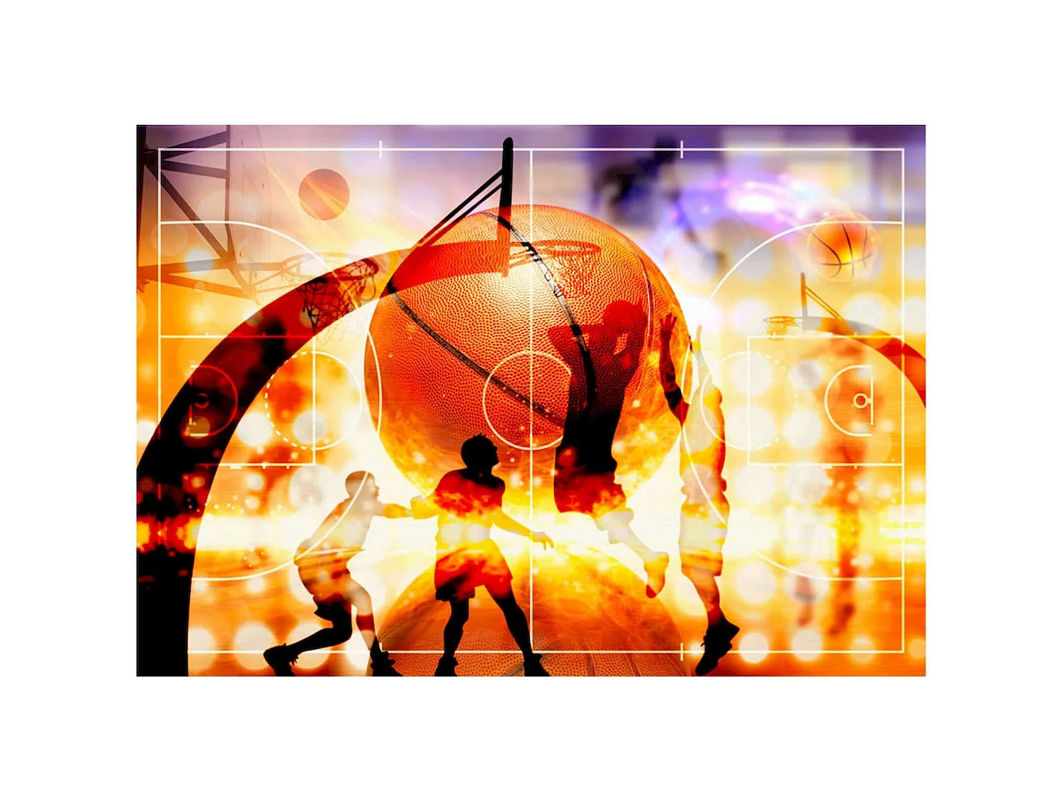 Papier peint adhésif Basketball - 98 x 70 cm