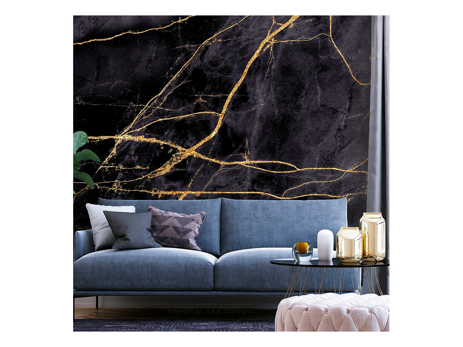 Papier peint adhésif Golden Paths - 441 x 315 cm