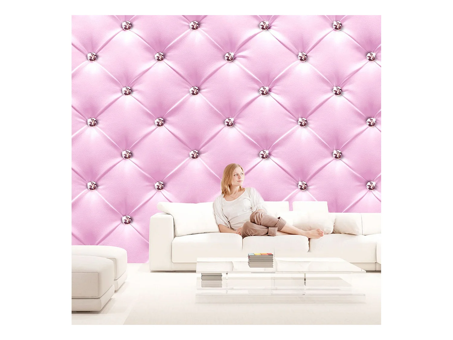 Papier peint adhésif Rose Élégance - 490 x 280 cm