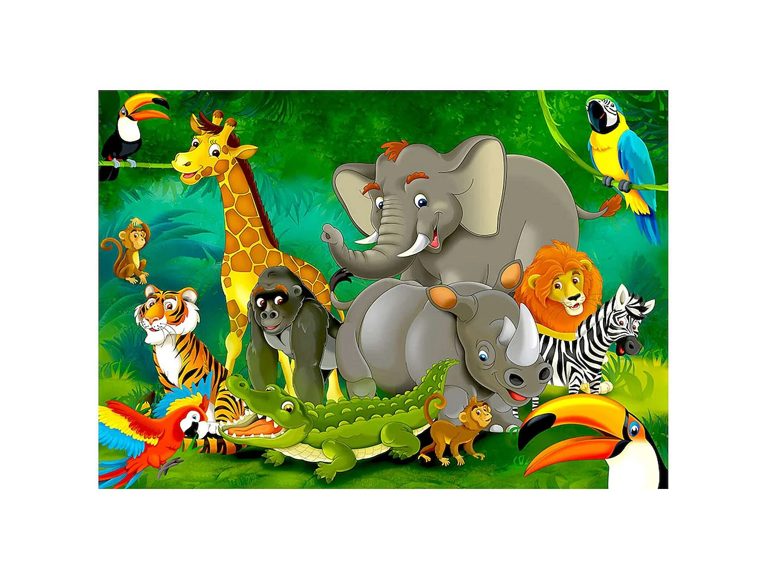 Papier peint adhésif Safari coloré - 147 x 105 cm