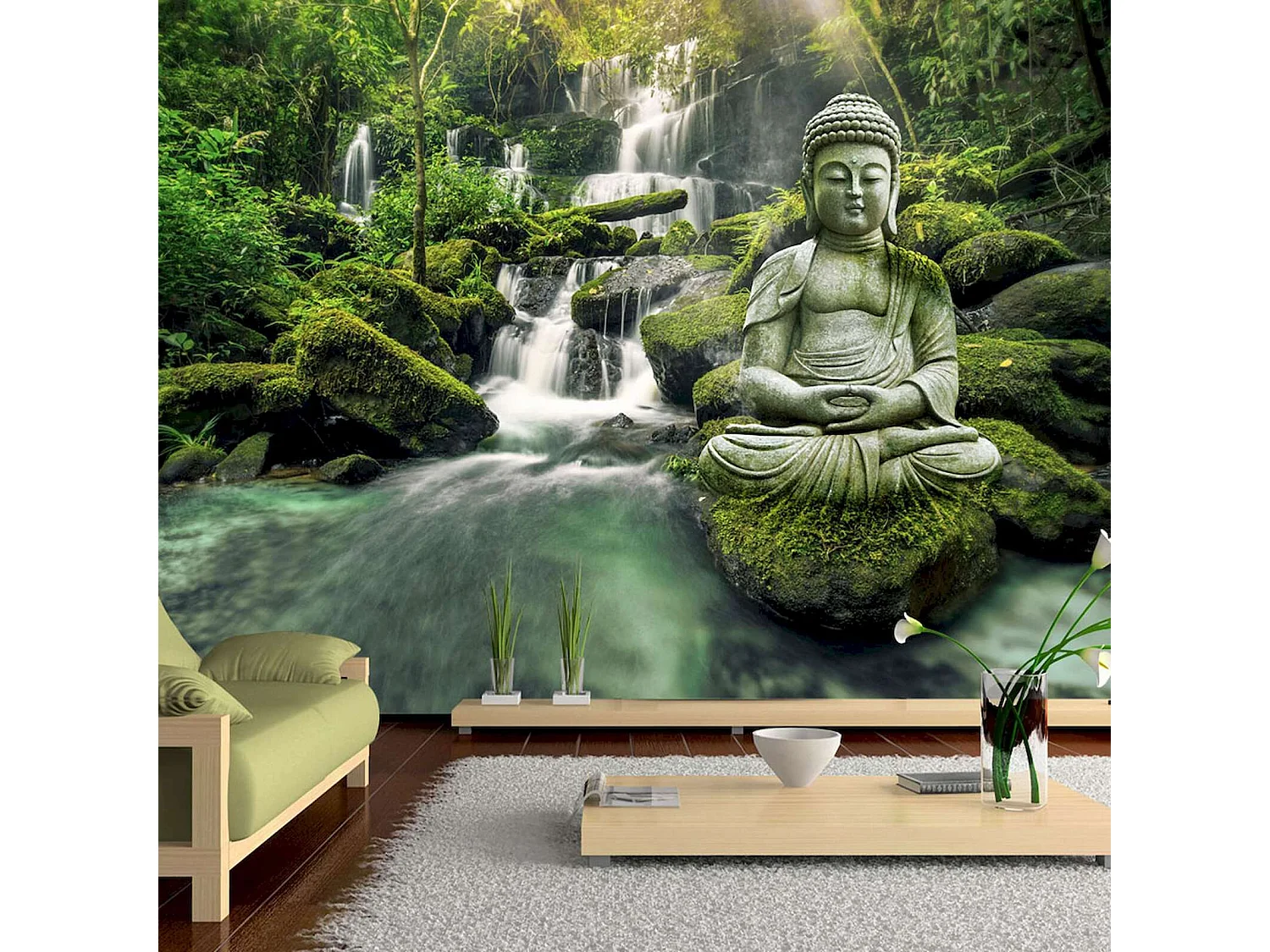 Papier peint adhésif Cascade de l'harmonie - 98 x 70 cm