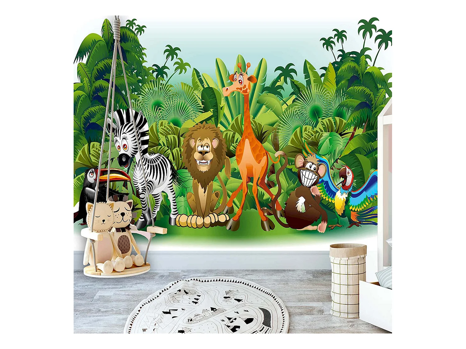 Papier peint adhésif Animaux de la jungle - 196 x 140 cm