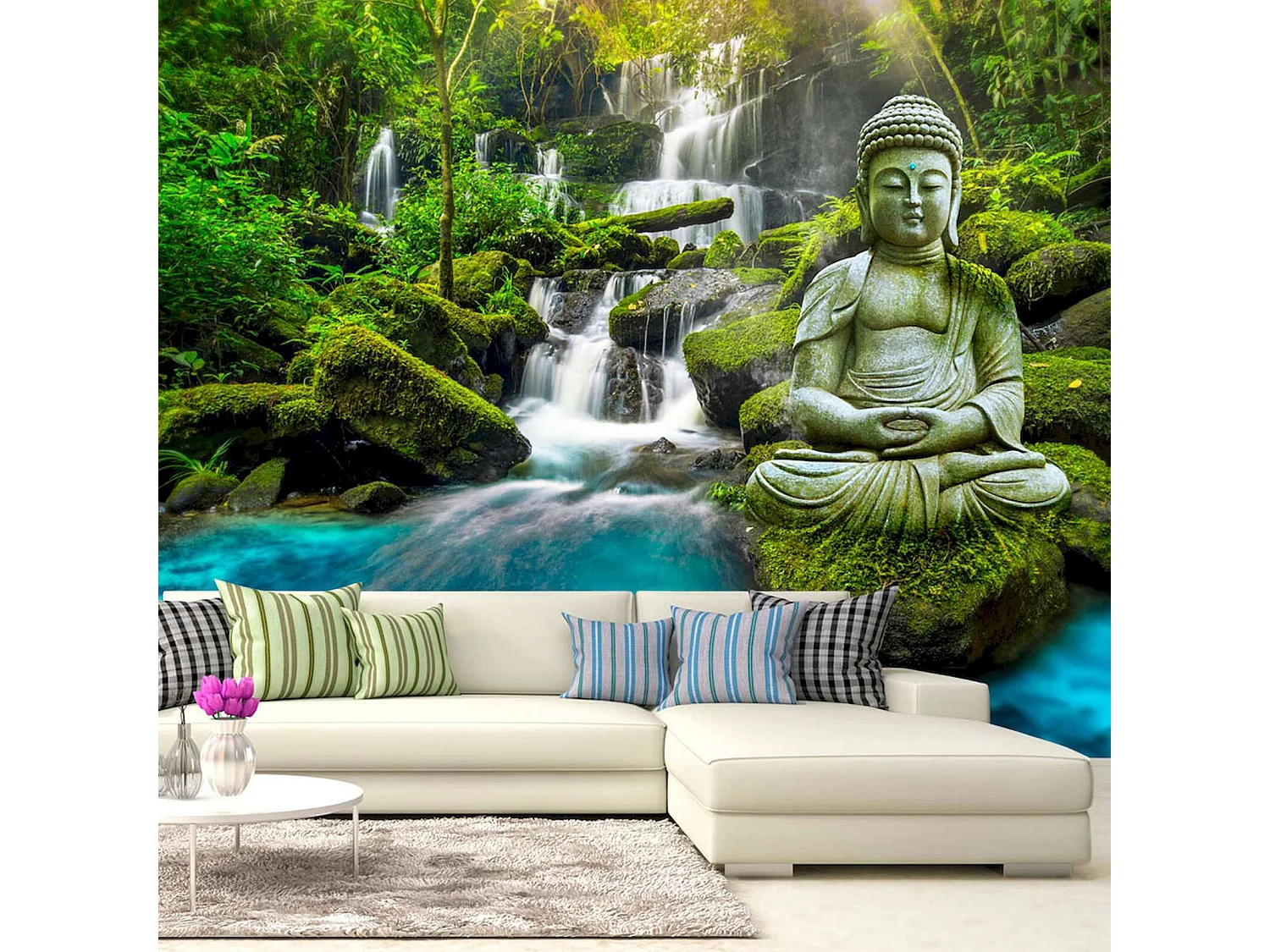 Papier peint adhésif Cascades de calme - 98 x 70 cm