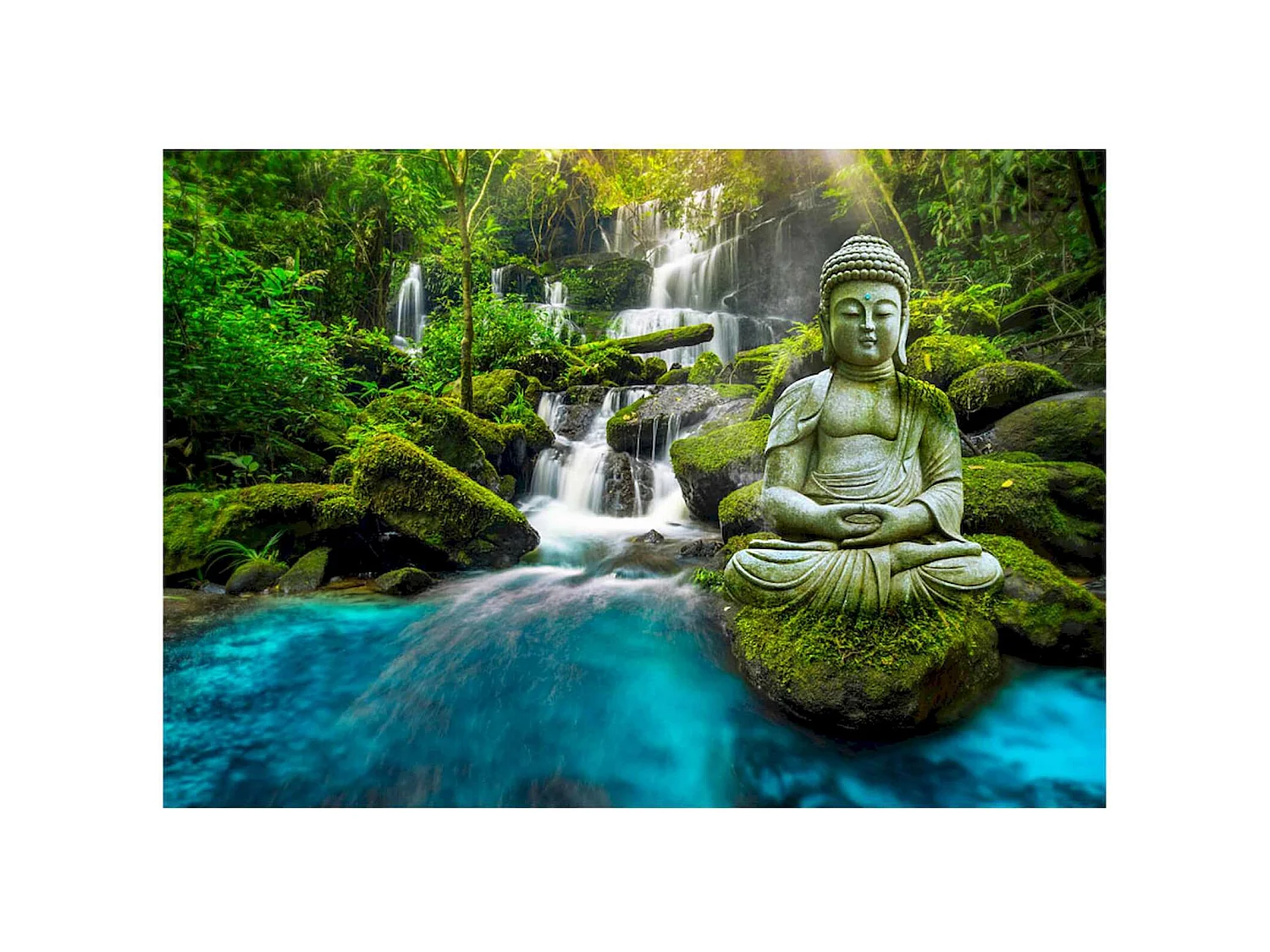 Papier peint adhésif Cascades de calme - 98 x 70 cm