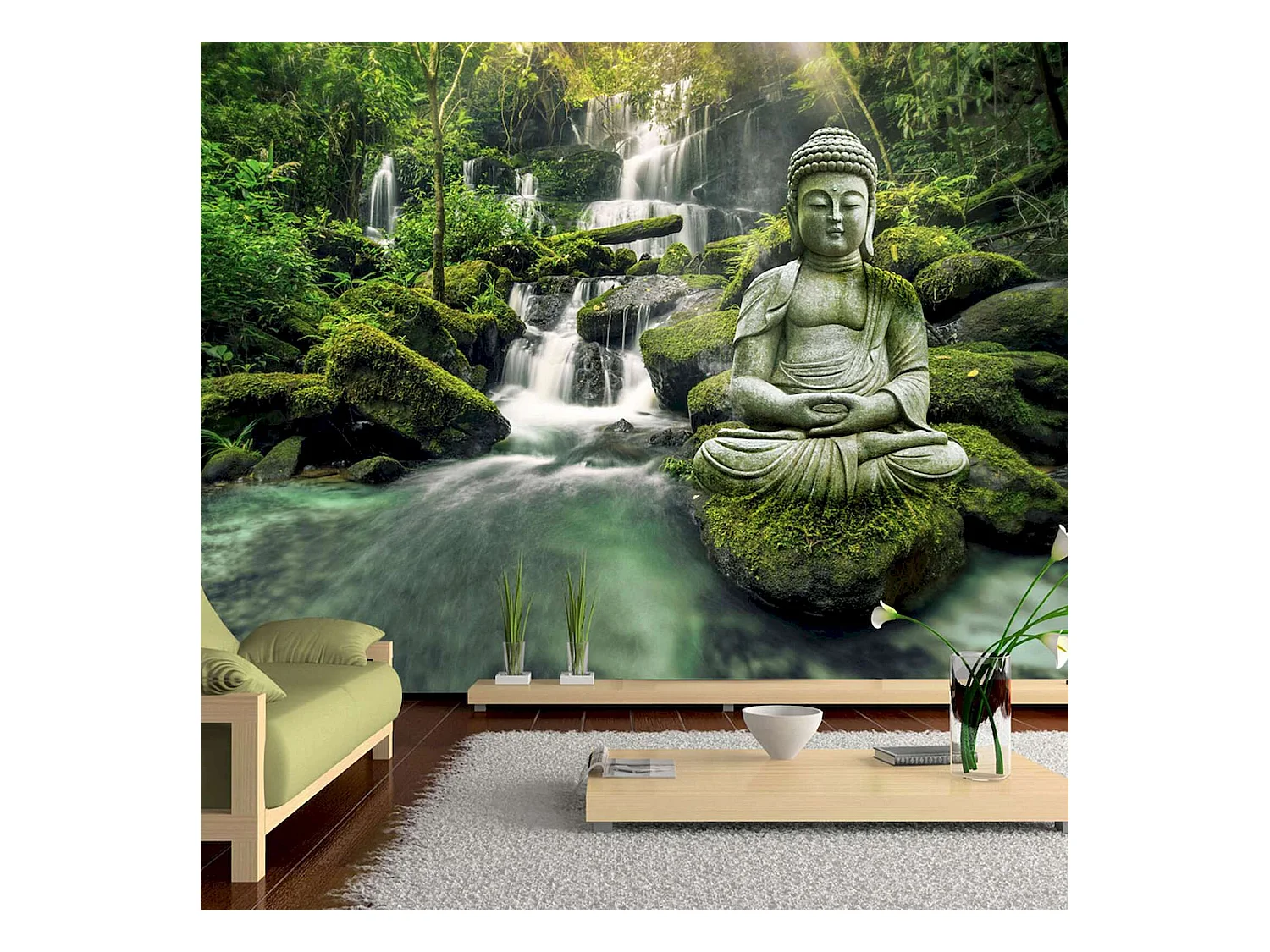 Papier peint adhésif Cascade de l'harmonie - 147 x 105 cm