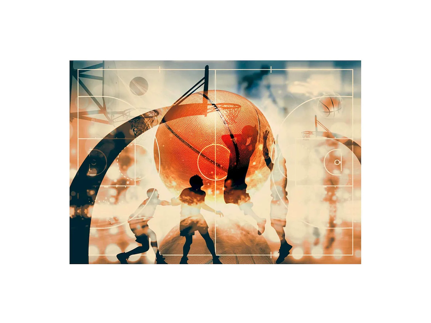 Papier peint adhésif J'adore le panier ! - 98 x 70 cm