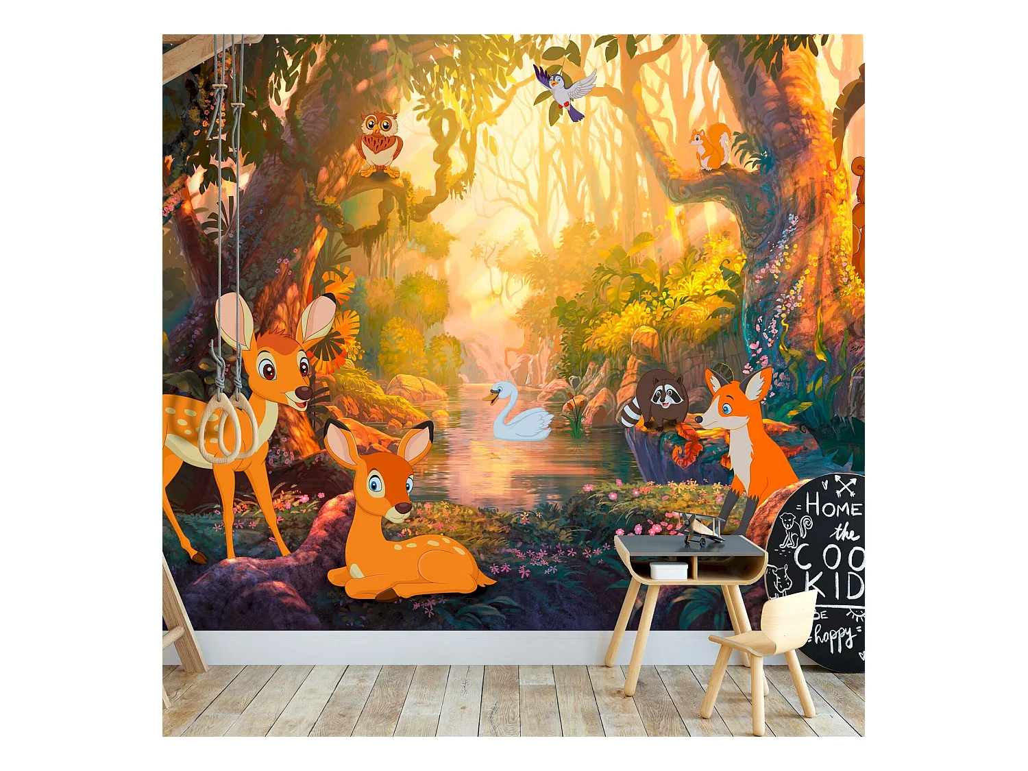 Papier peint adhésif Animaux de la forêt - 343 x 245 cm