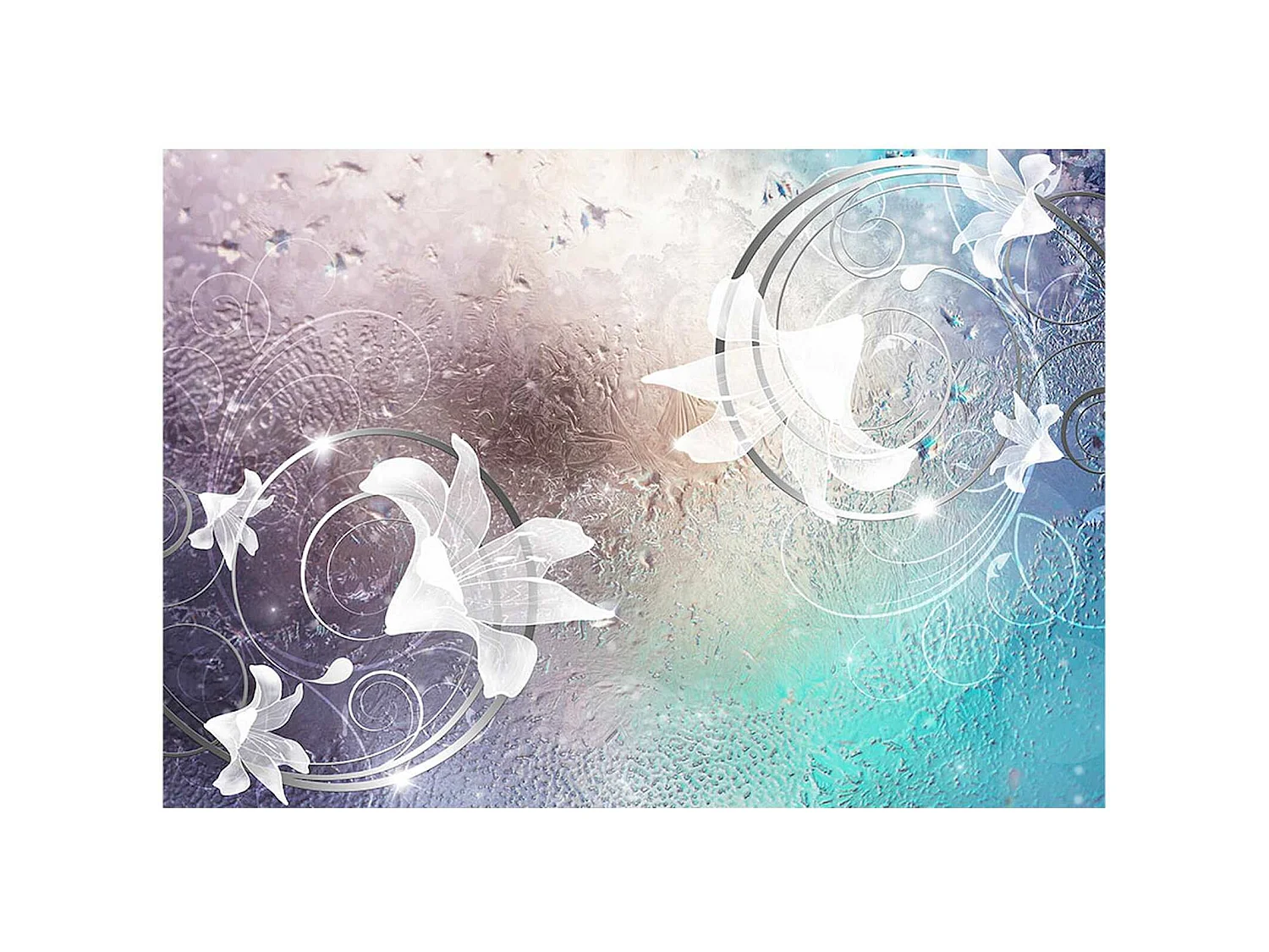 Papier peint adhésif Fleurs de verre - 98 x 70 cm