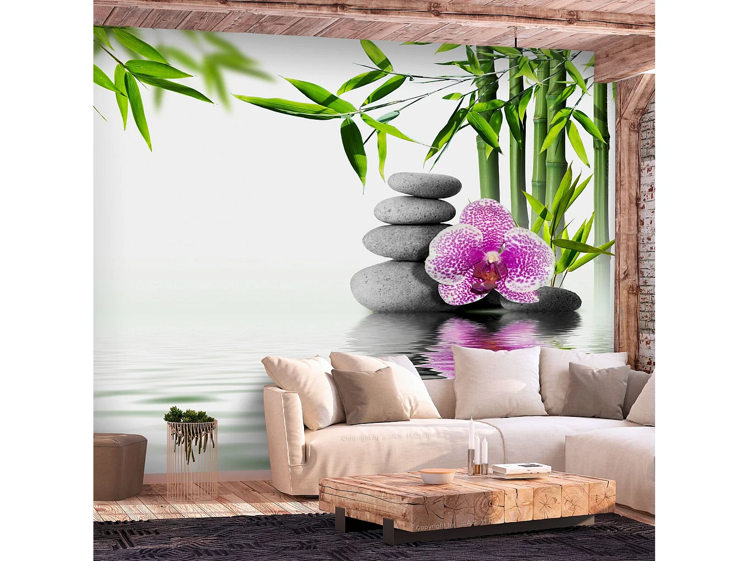 Papier peint adhésif Jardin d'eau - 147 x 105 cm