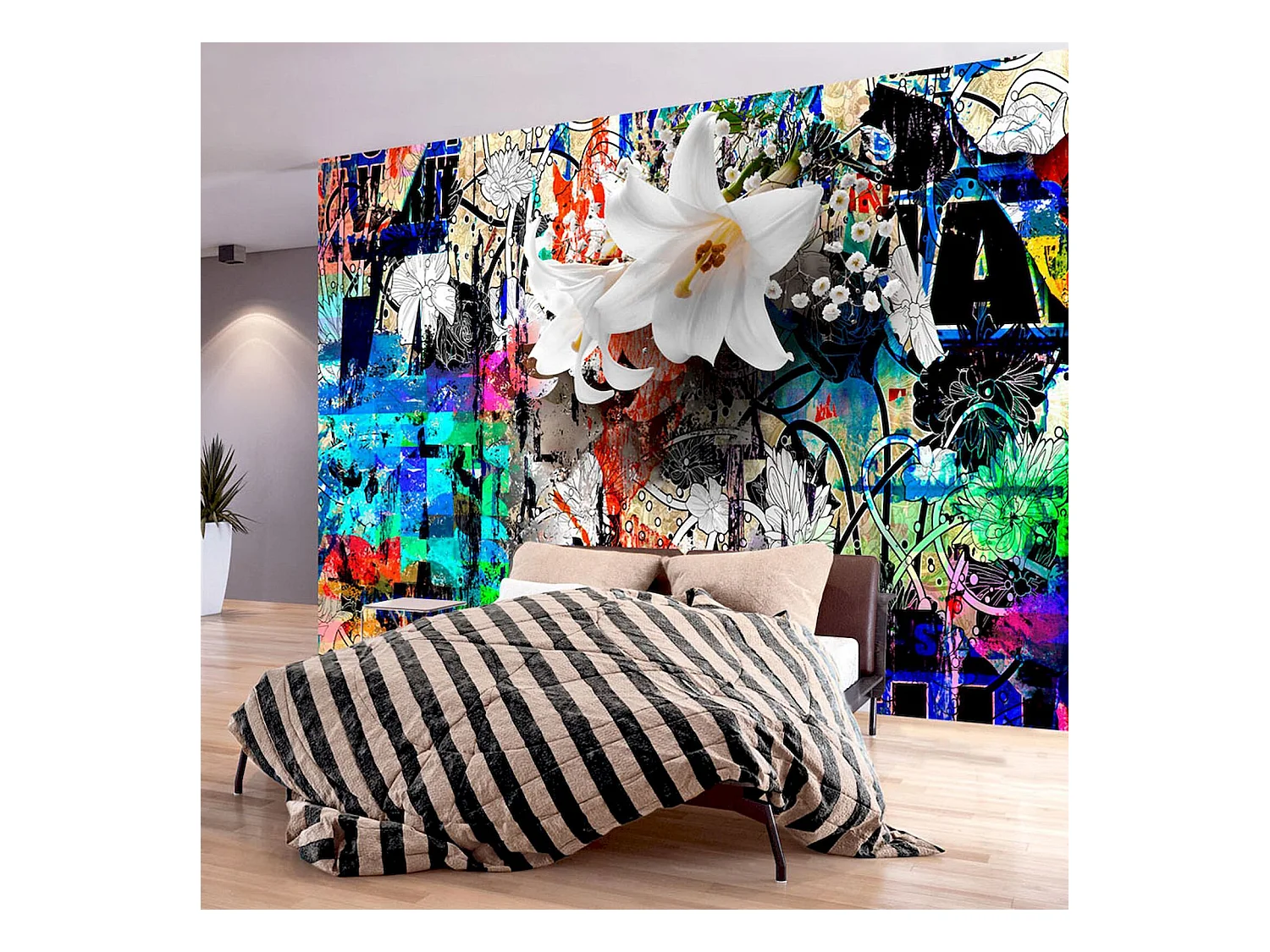 Papier peint adhésif Lys urbain - 147 x 105 cm