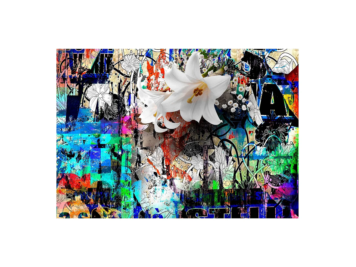 Papier peint adhésif Lys urbain - 147 x 105 cm