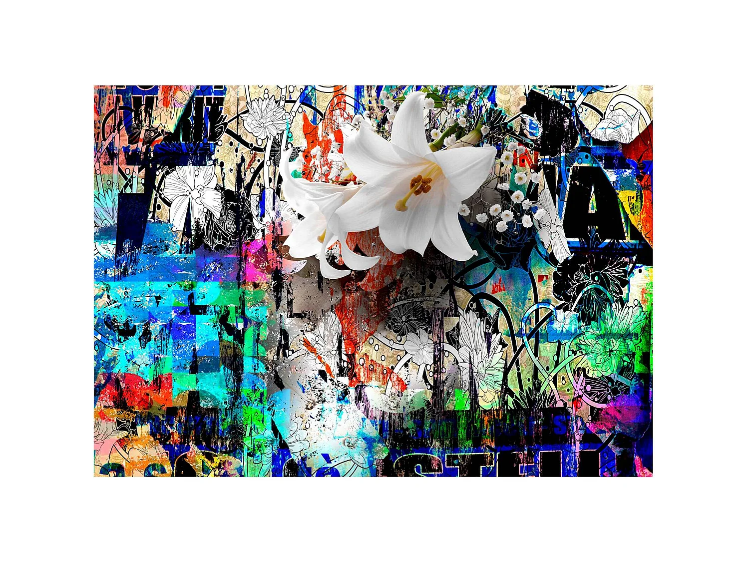 Papier peint adhésif Lys urbain - 147 x 105 cm