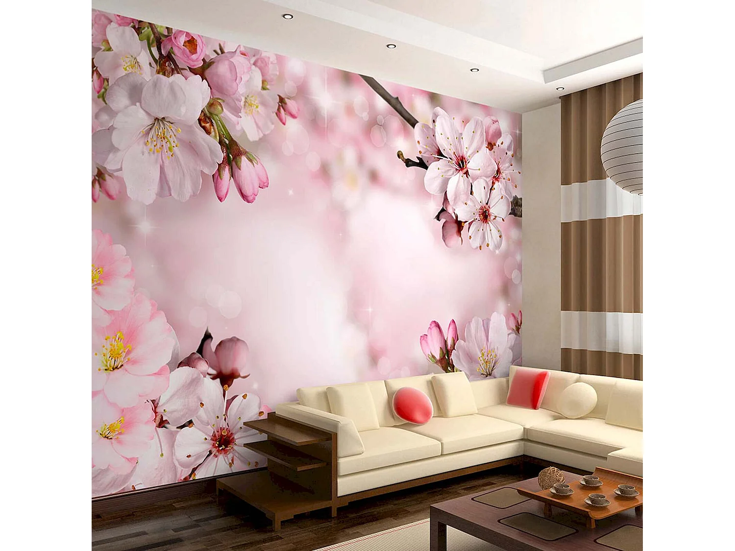 Papier peint adhésif Fleur de cerisier de printemps - 147 x 105 cm