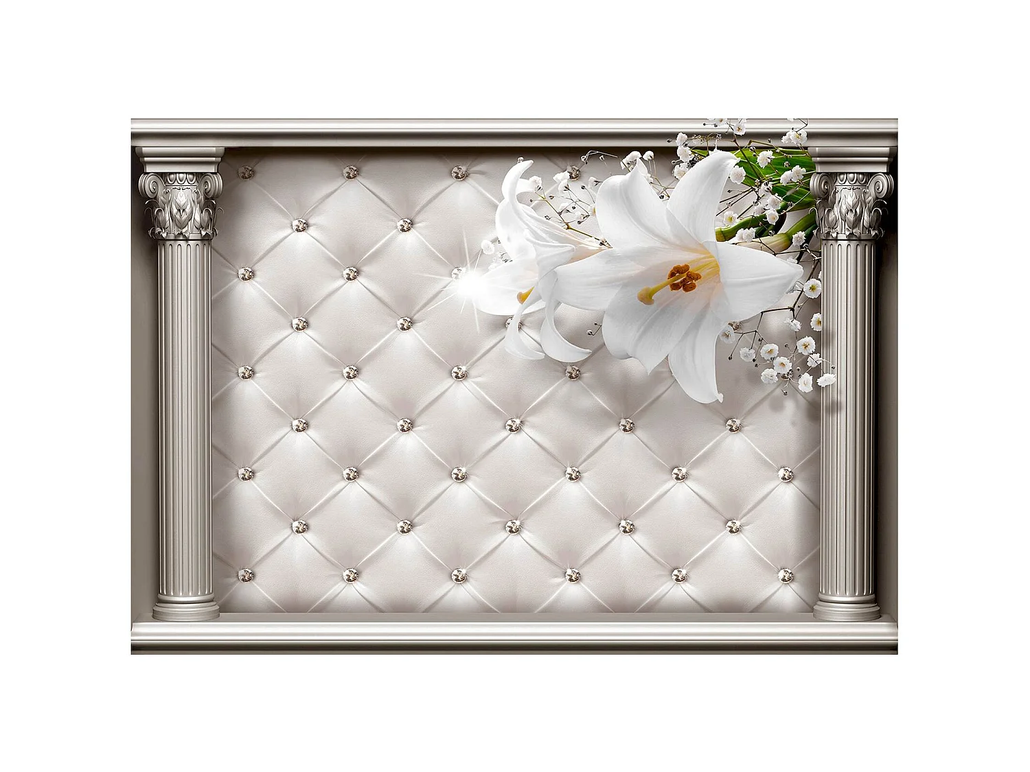 Papier peint adhésif Scène en colonnes - 98 x 70 cm