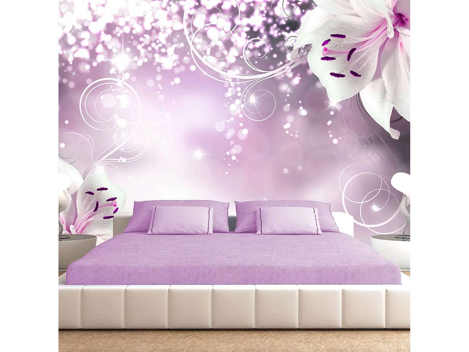 Papier peint adhésif Tri de lys - 147 x 105 cm