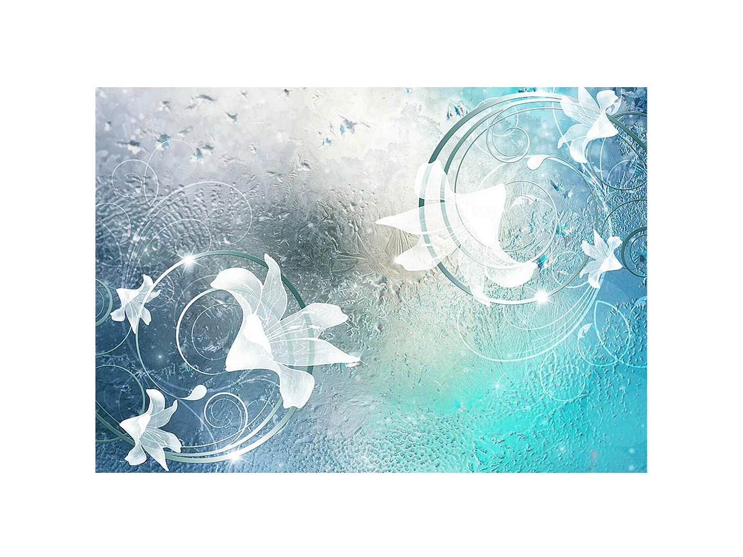 Papier peint adhésif Fleurs d'hiver - 147 x 105 cm