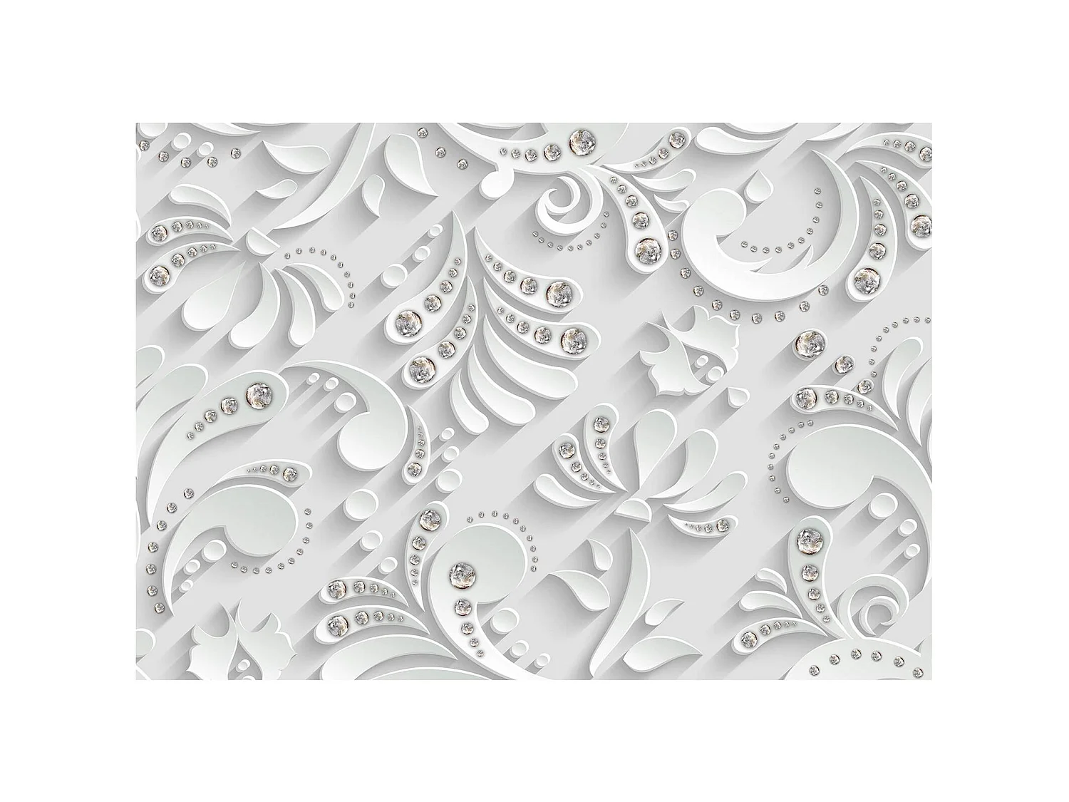 Papier peint adhésif Fleurs avec cristaux - 147 x 105 cm