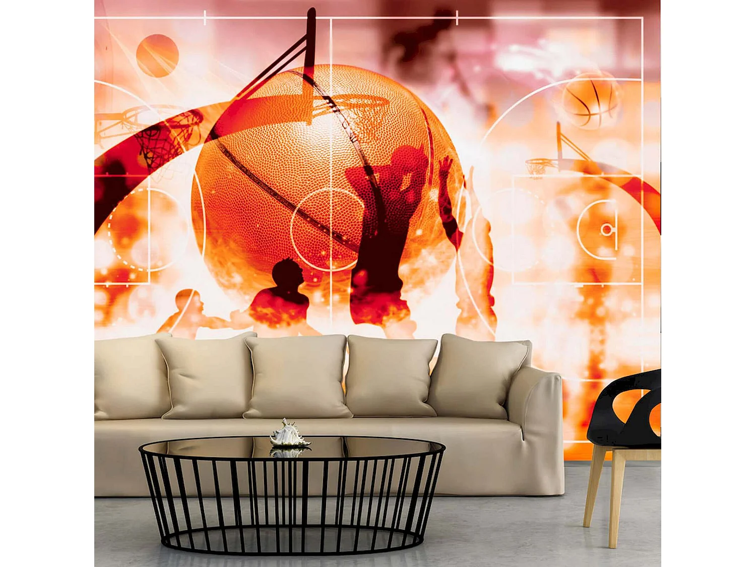 Papier peint adhésif Mon sport : le basket - 147 x 105 cm