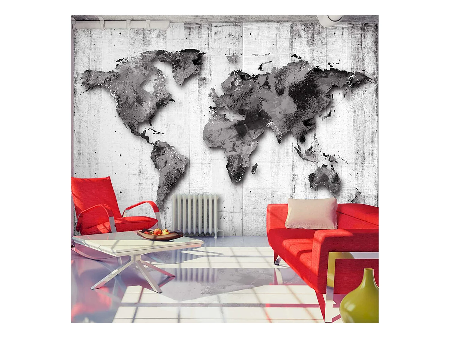 Papier peint adhésif Monde en nuances de gris - 343 x 245 cm