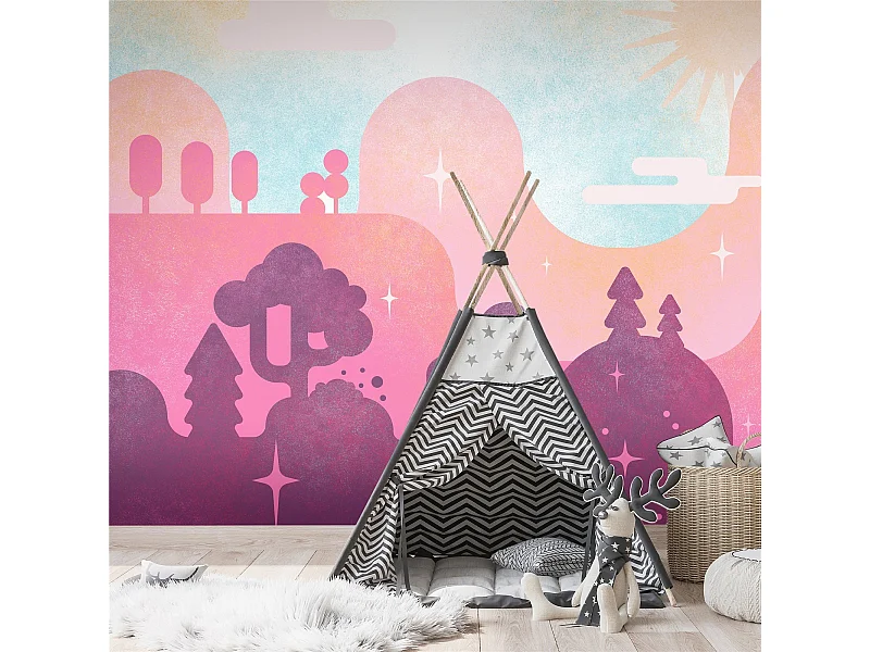 Papier peint adhésif Pays des bonbons - 98 x 70 cm