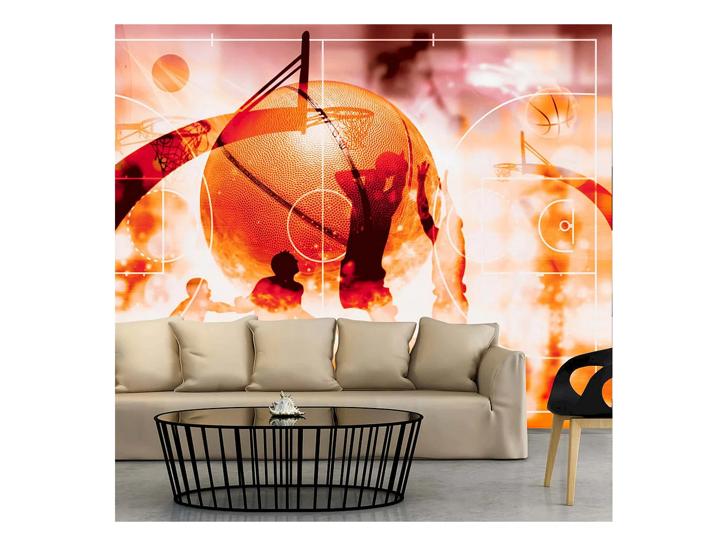 Papier peint adhésif Mon sport : le basket - 196 x 140 cm