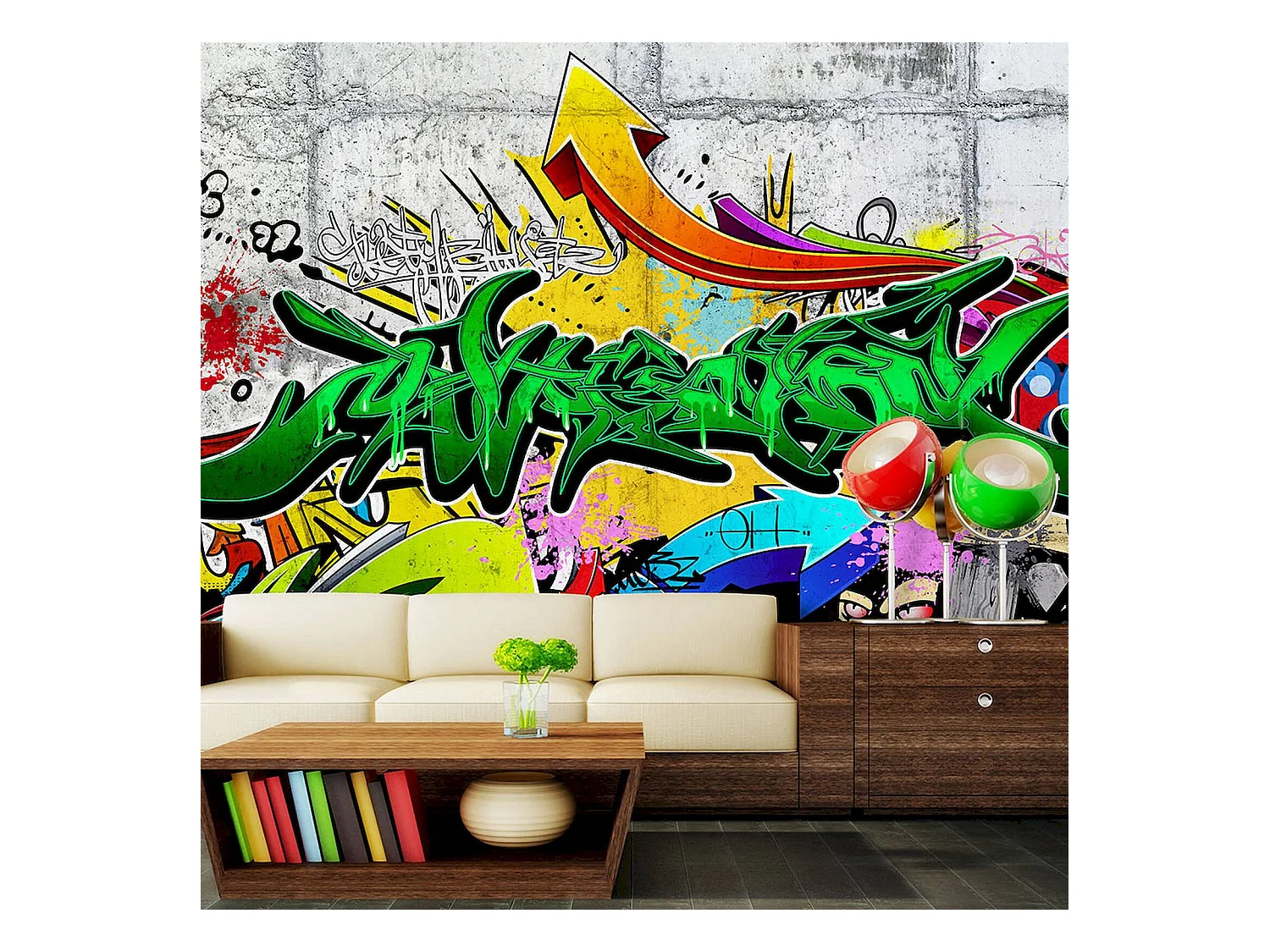 Papier peint adhésif Graffiti urbain - 392 x 280 cm