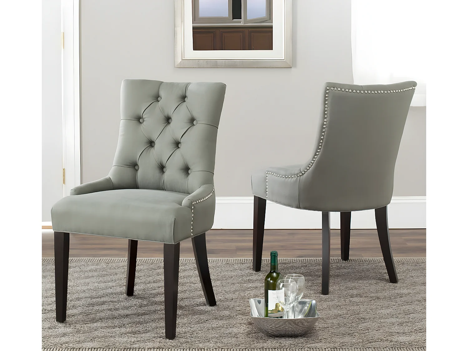 Lot de 2 chaise Gris 55 X 60 X 92.45 cm - Saundra