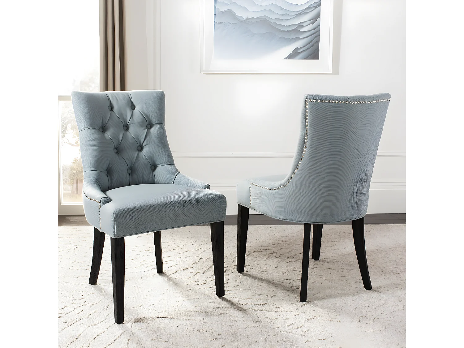 Lot de 2 chaise Bleu ciel 60 X 56 X 92.45 cm - Saundra