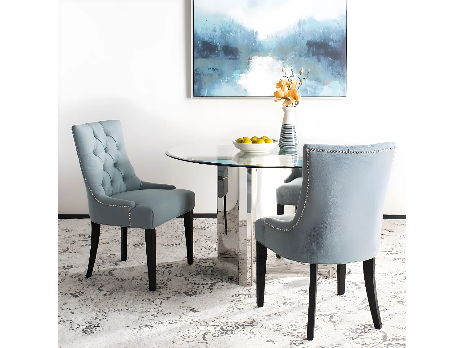 Lot de 2 chaise Bleu ciel 60 X 56 X 92.45 cm - Saundra