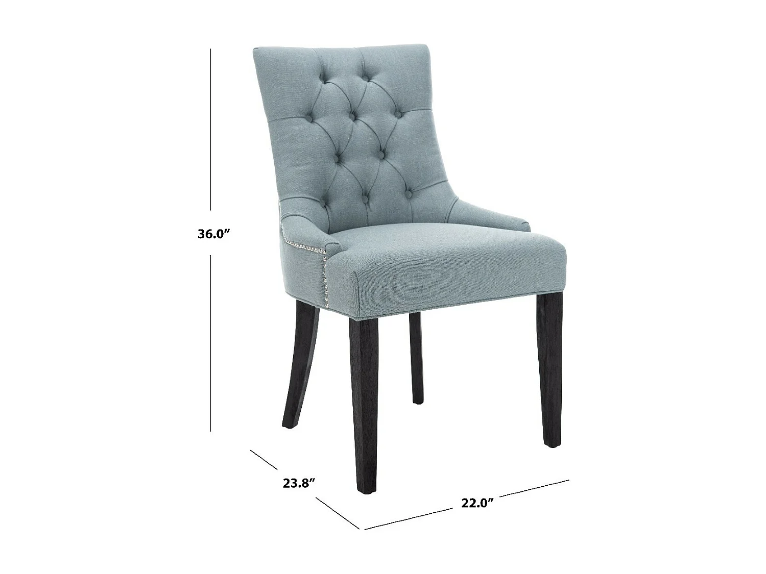 Lot de 2 chaise Bleu ciel 60 X 56 X 92.45 cm - Saundra