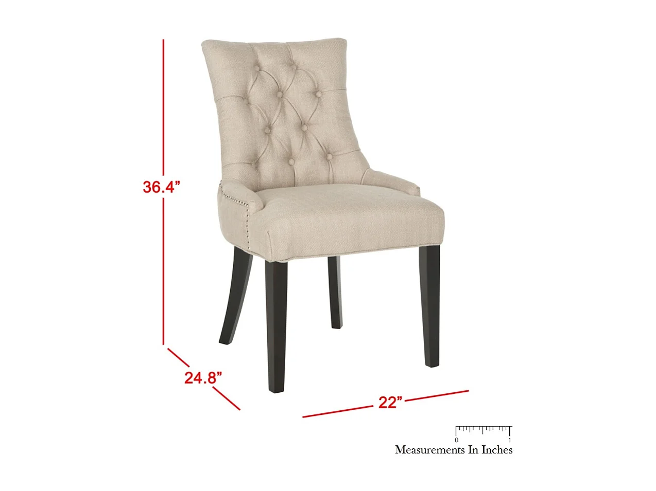 Lot de 2 chaise Beige 60 X 56 X 92.45 cm - Saundra