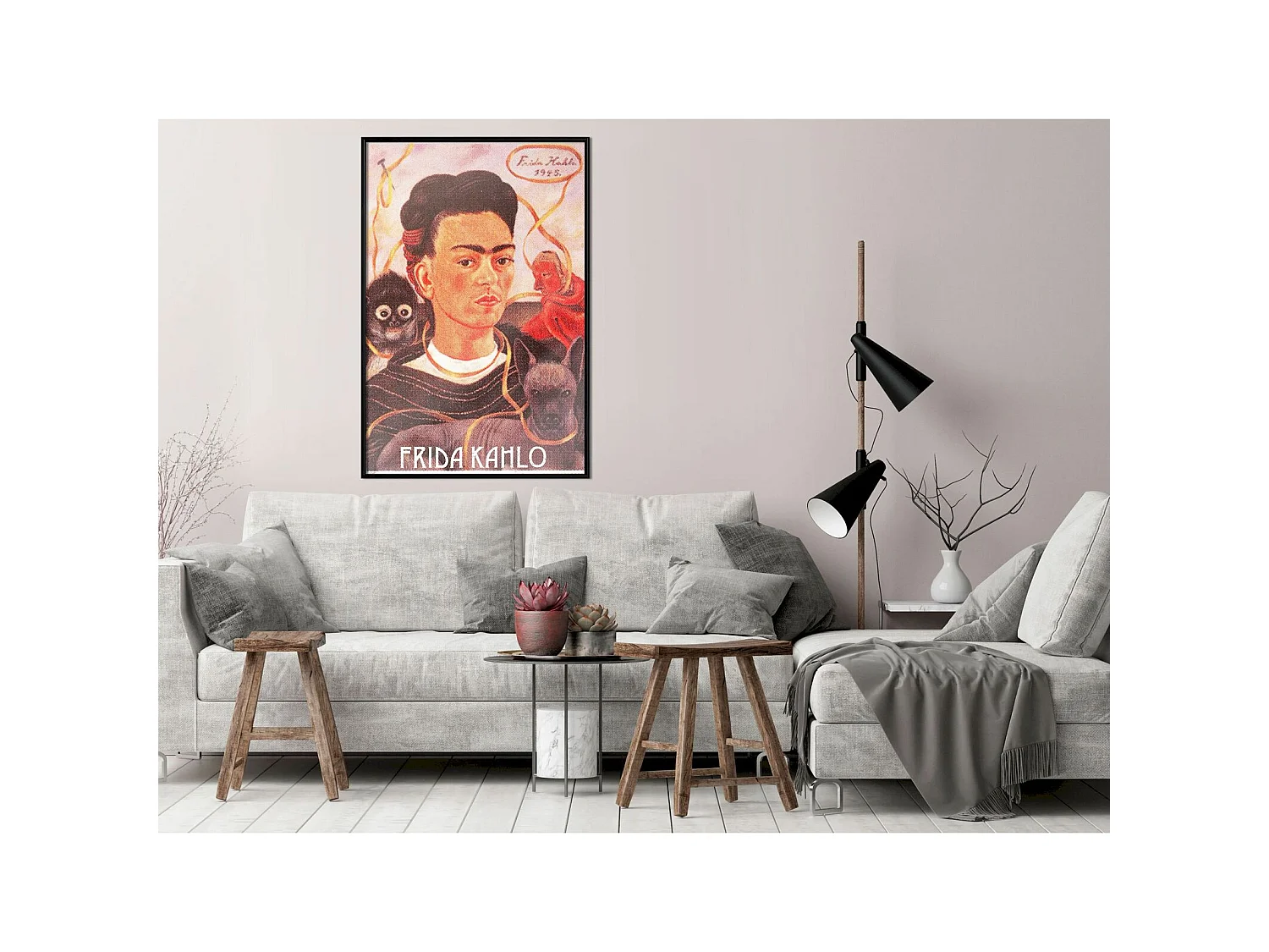 Tableau cadre Frida Kahlo autoportrait - 30 x 45 cm