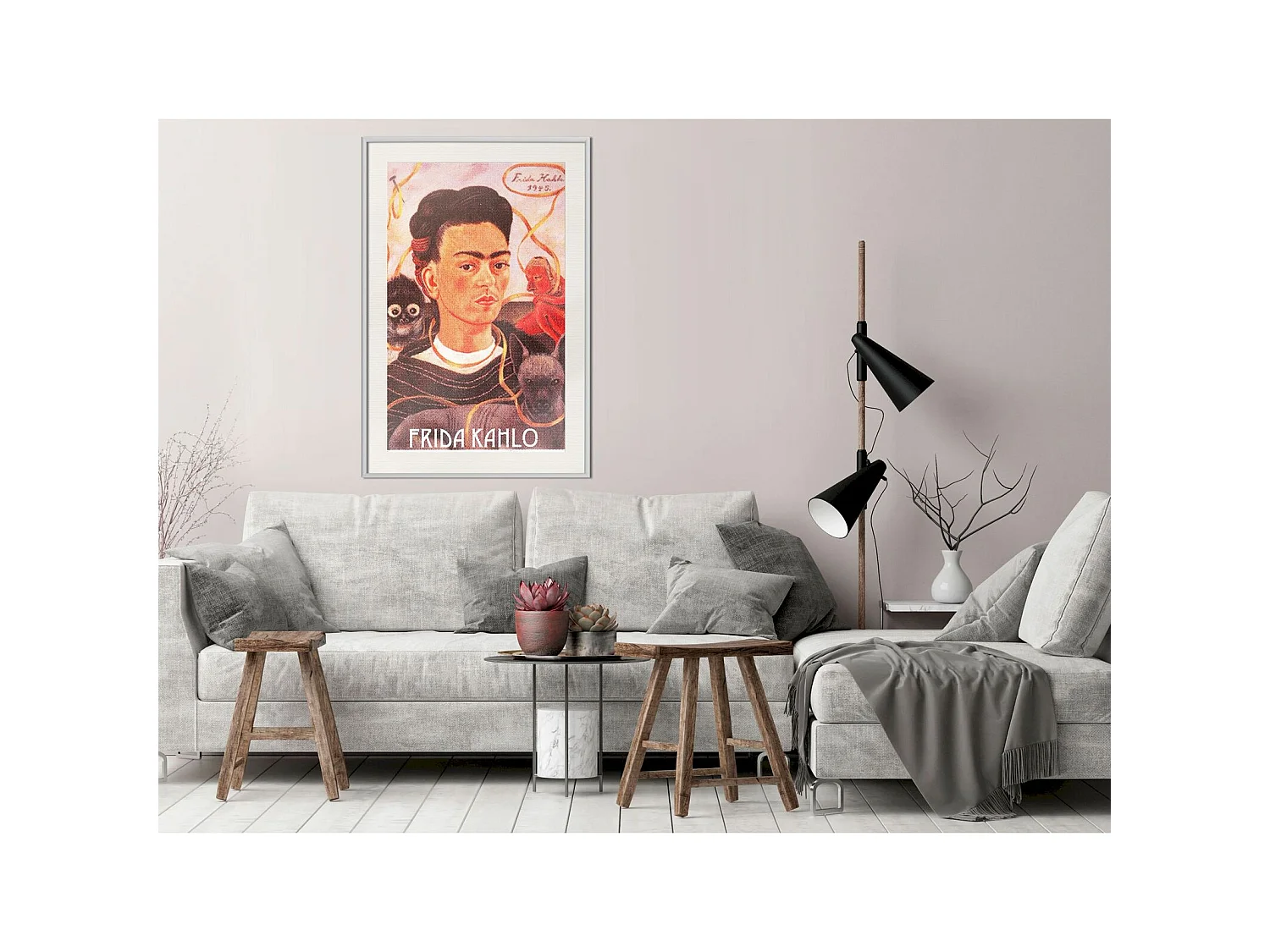 Tableau cadre Frida Kahlo autoportrait - 30 x 45 cm