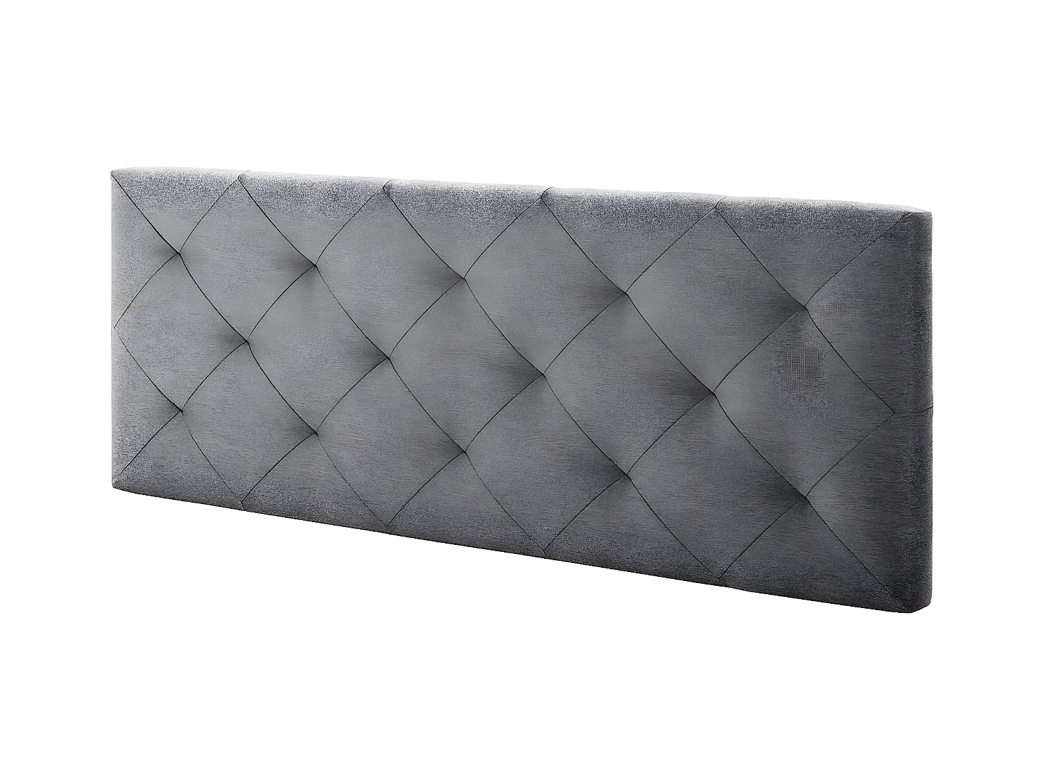 Tête de lit Milano 150x60 cm, Losanges en Tissu Gris, 8 cm d'épaisseur