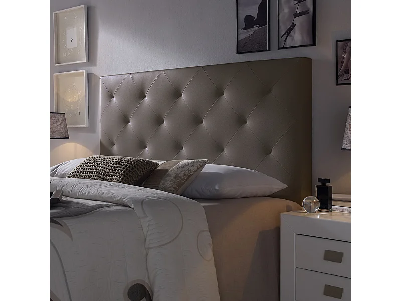 Gecapitonneerd hoofdeinde Rombo 160x60 cm Chocolade, Gewatteerd met Schuim, 8 cm dik.