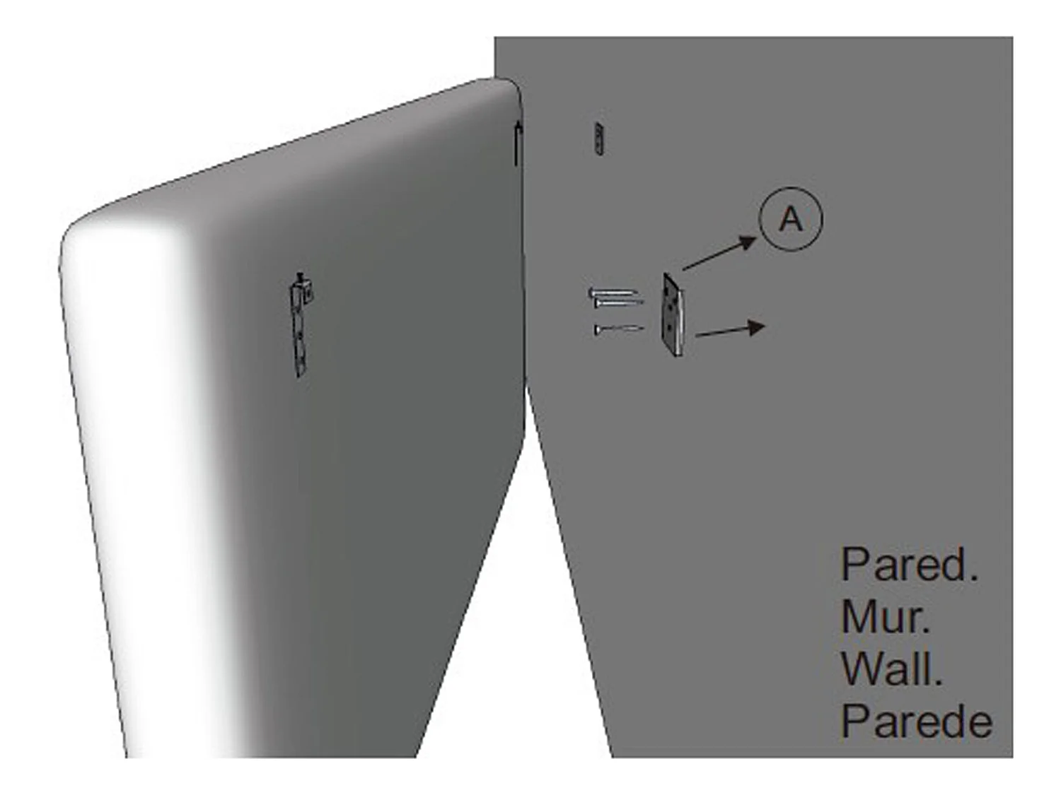 Cabeceira estofada Carla 160x60 cm Branca, Acolchoada com Espuma, 8 cm de Espessura