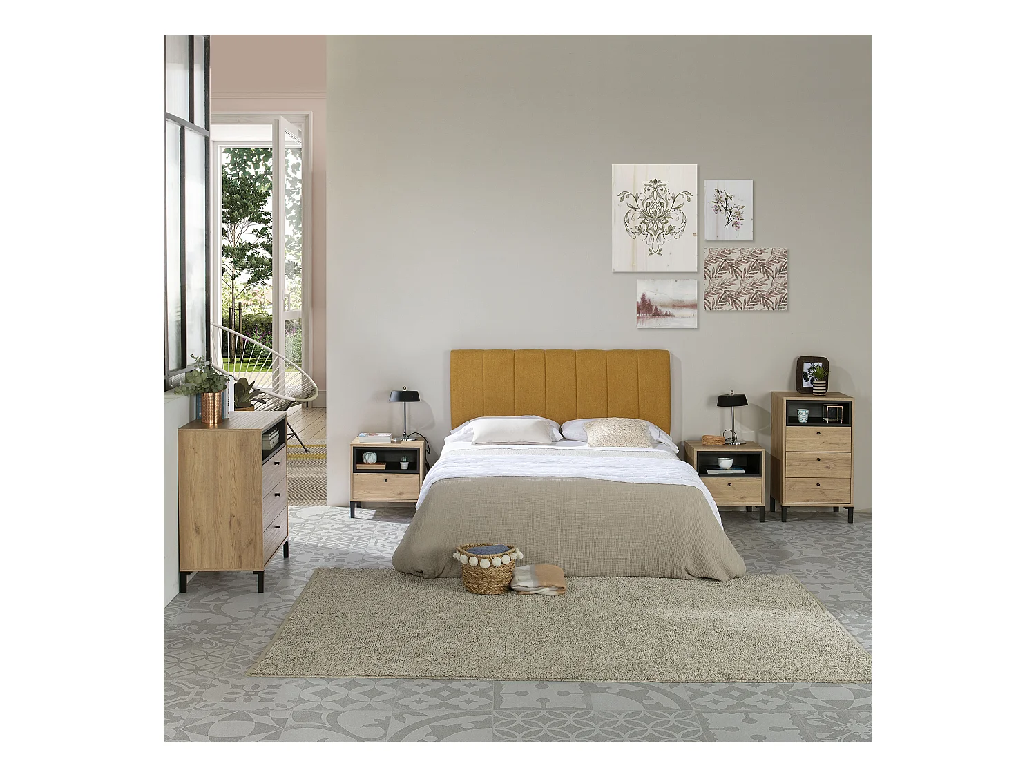 Kopfteil Creta 150x60 cm Senffarbe