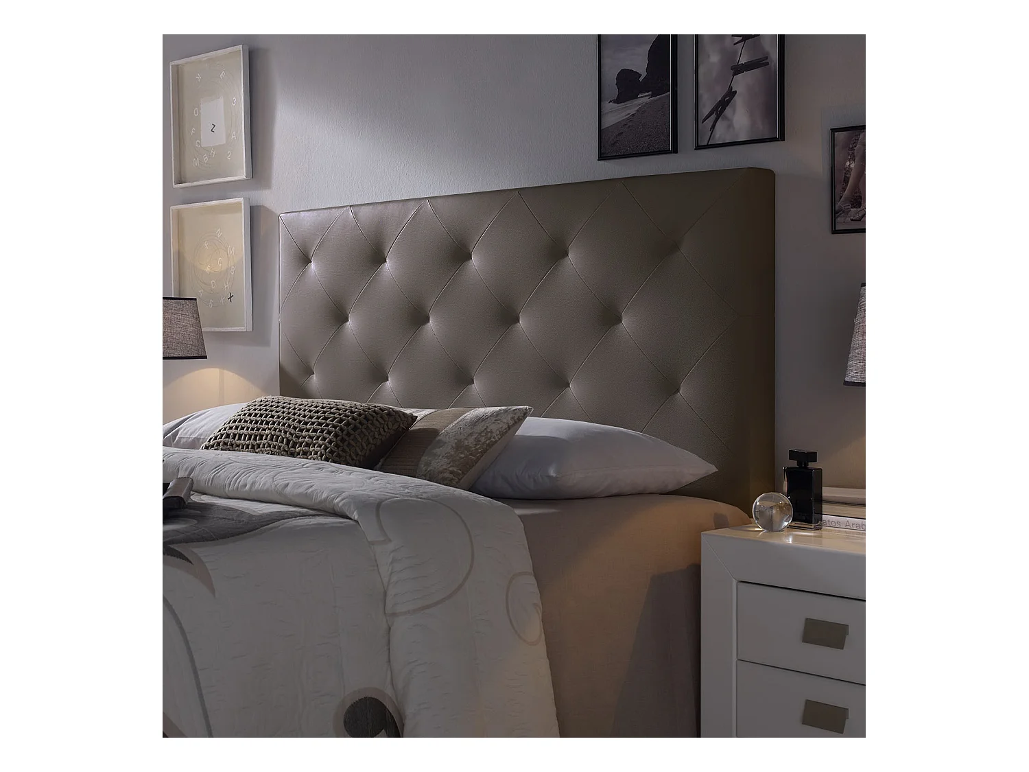 Tête de lit Rombo 150x60 cm Chocolat, rembourrée de Mousse