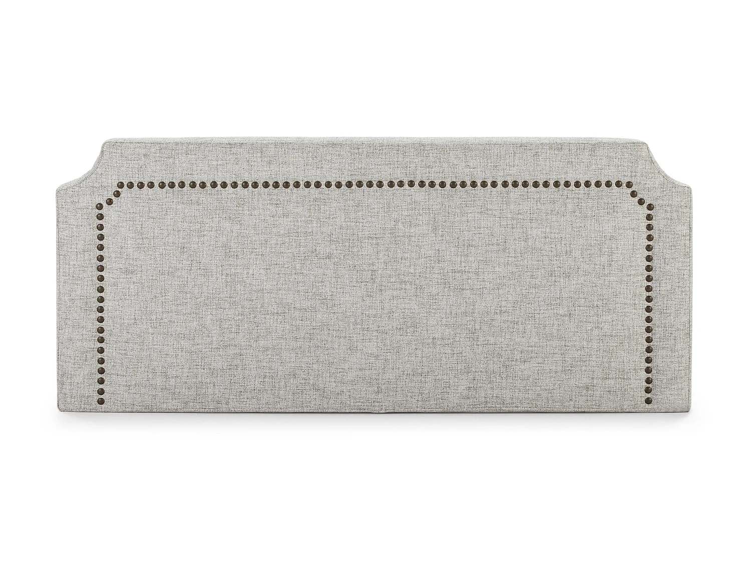 Cabecero tapizado Leonor 140 x 60 cm Gris, Tachuelas en Color Marrón, Grosor Total 8 cm