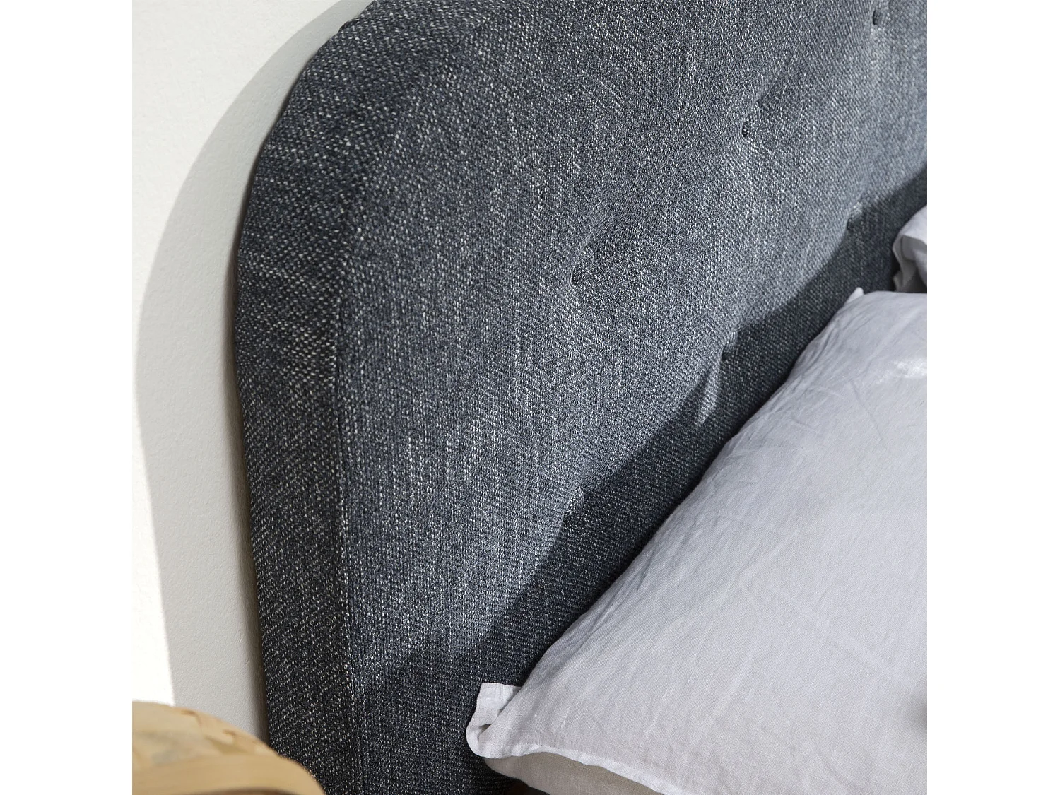 Hoofdeinde gestoffeerd Saona 150x60 cm Blauw, Gewatteerd met Schuim, Knopen in capitoné, 8 cm dik.