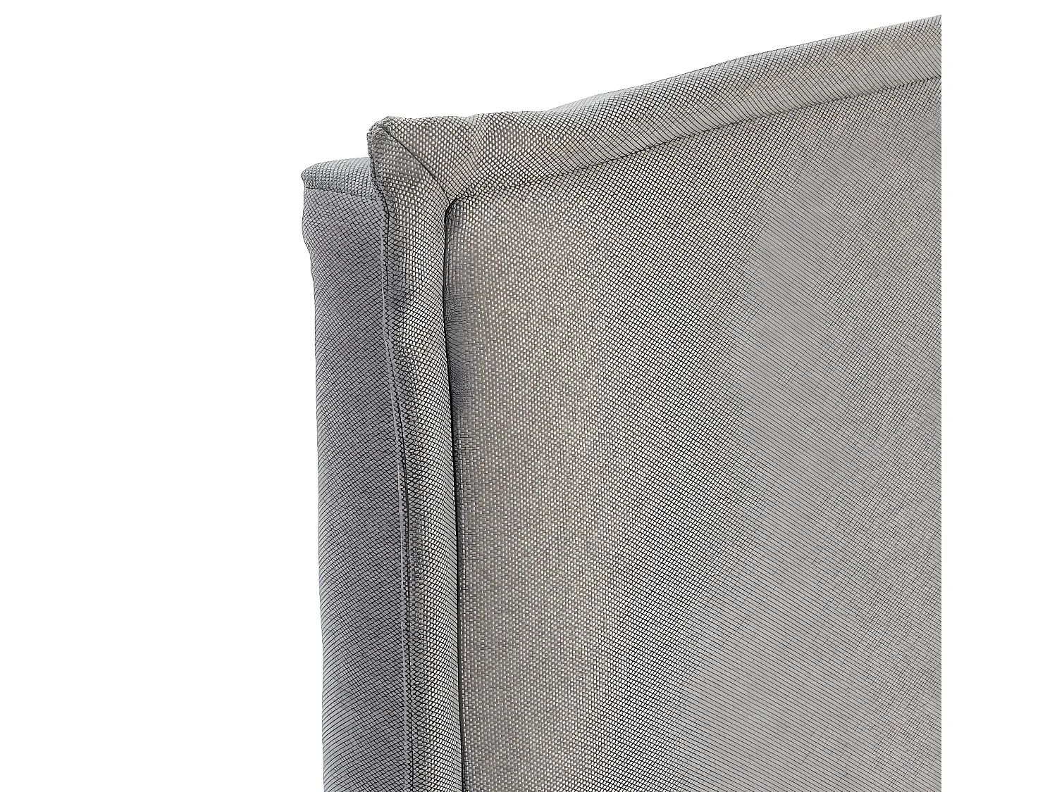 Cabeceira estofada Berlim 150x100 cm, Tecido Cinza, 8 cm de profundidade, inclui ferragens para pendurar.