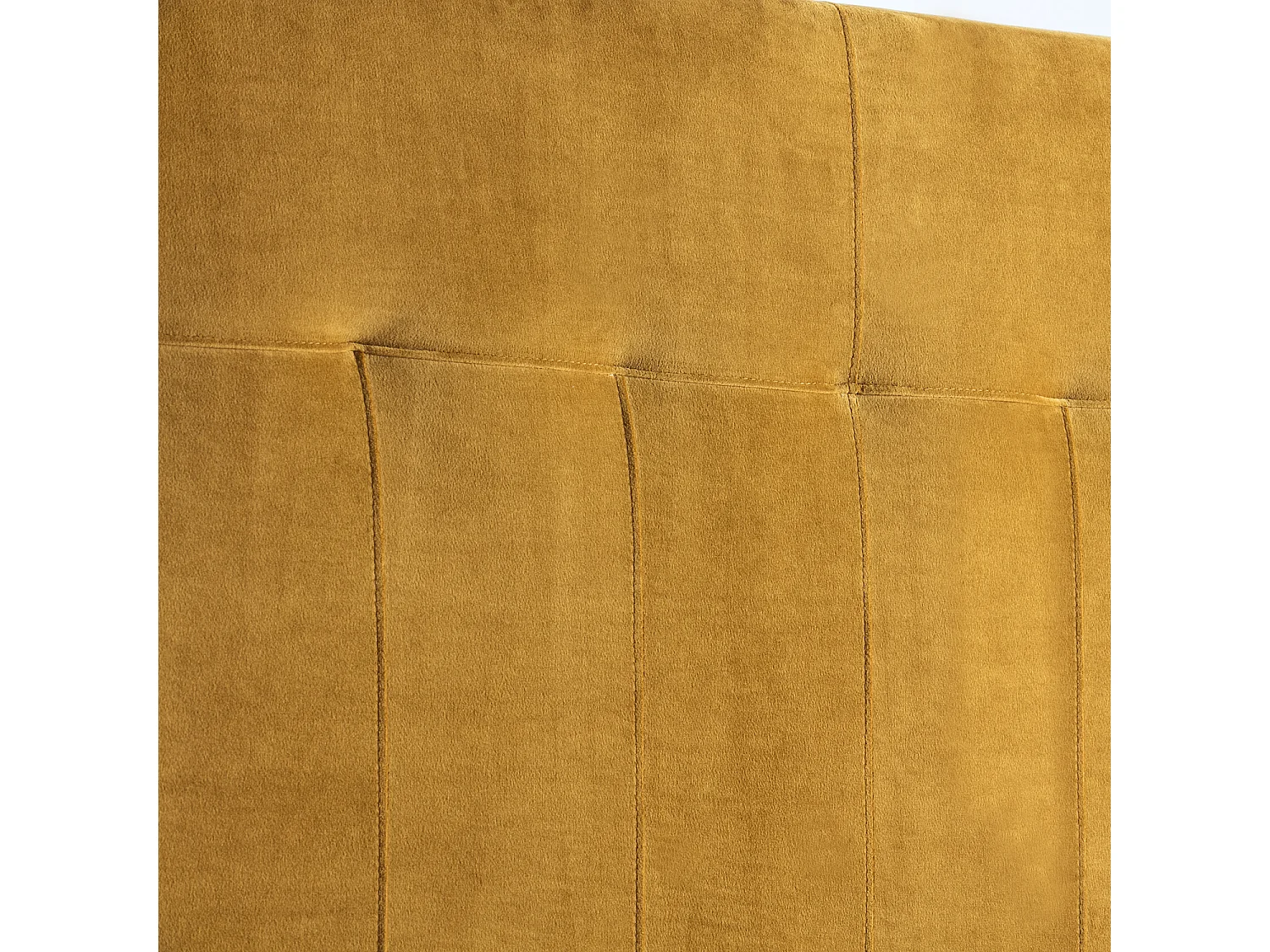 Tête de lit tapissée Napoles 140x100 cm Moutarde, Velours, Pieds en Bois