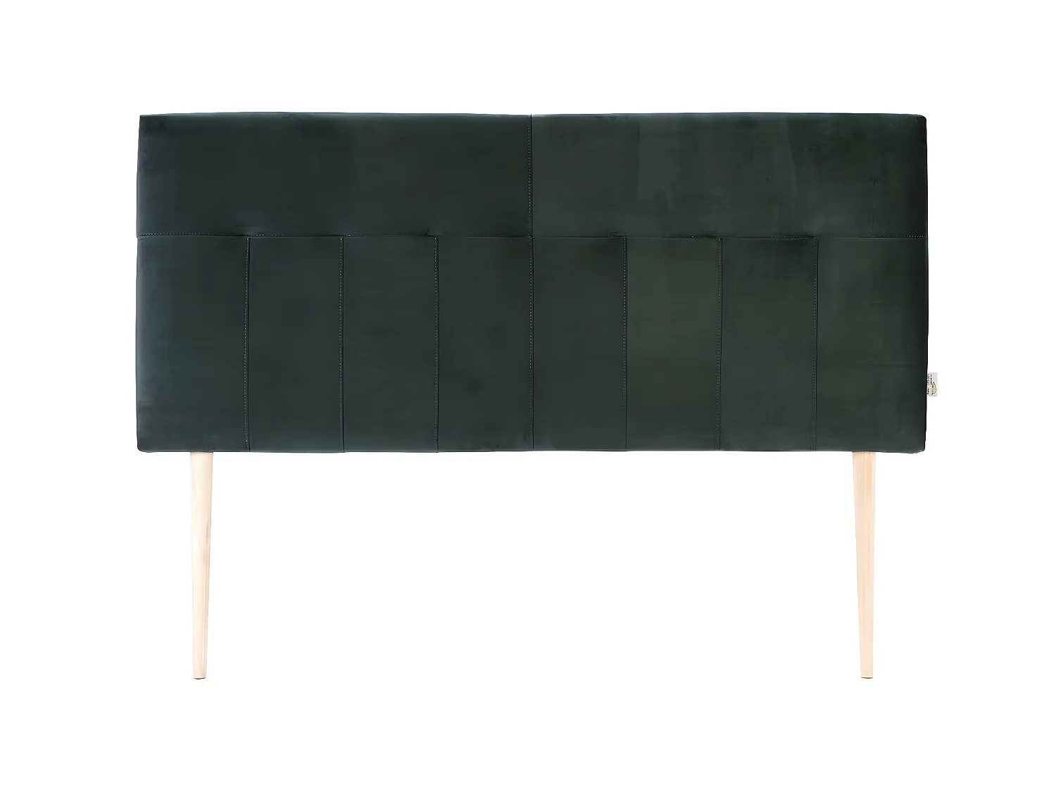 Cabecero tapizado Nápoles 160x100 cm Verde, Terciopelo, Patas de Madera