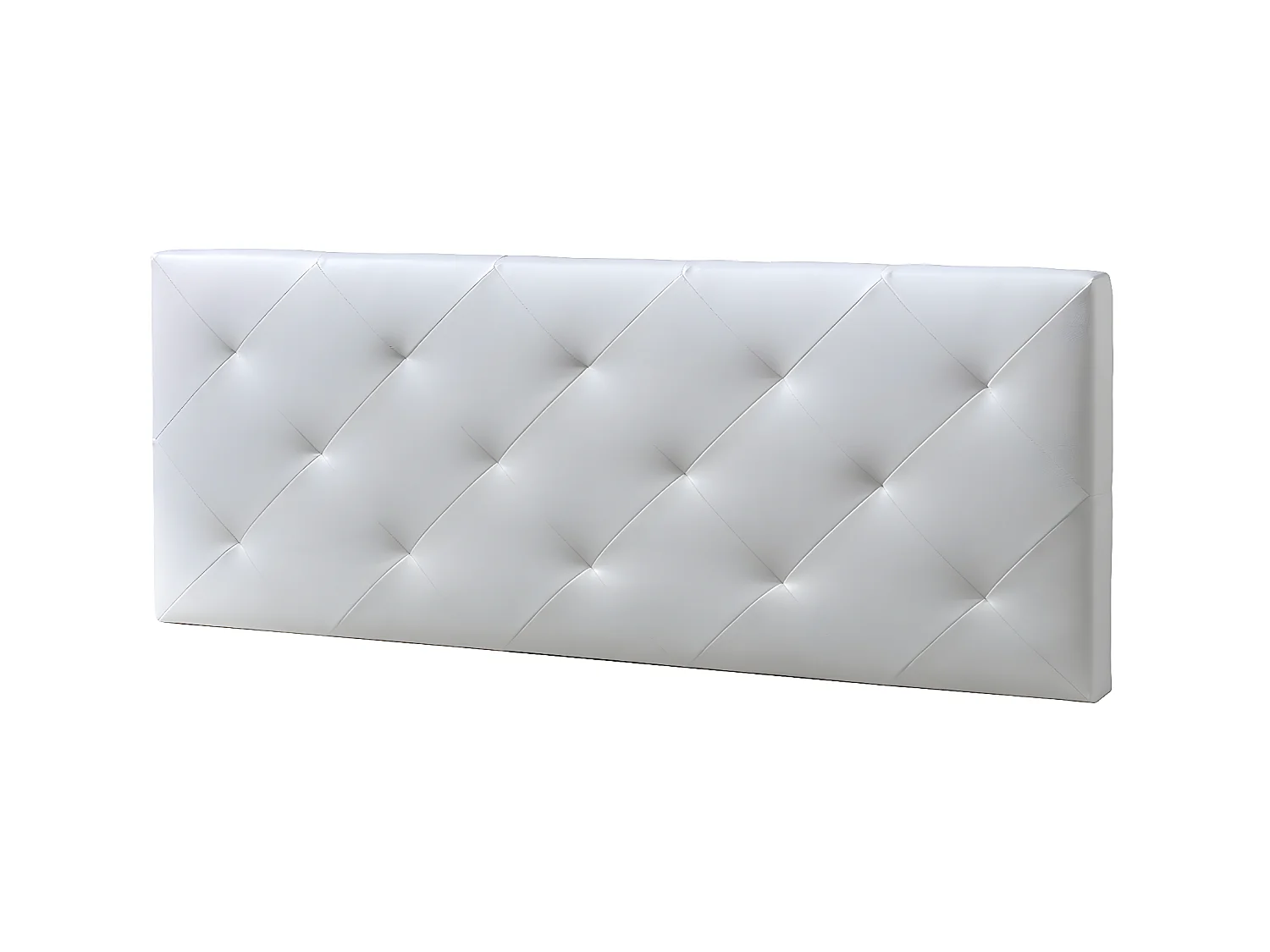 Cabecero tapizado Rombo 160x60 cm Blanco, Acolchado con Espuma, 8 cm de Grosor
