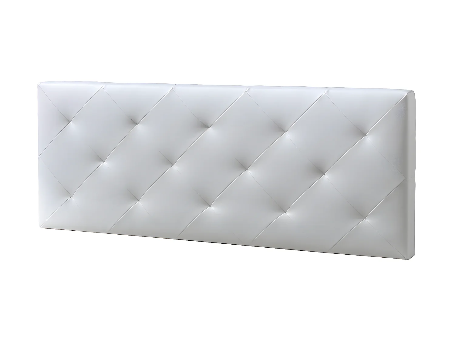 Cabecero tapizado Rombo 160x60 cm Blanco, Acolchado con Espuma, 8 cm de Grosor