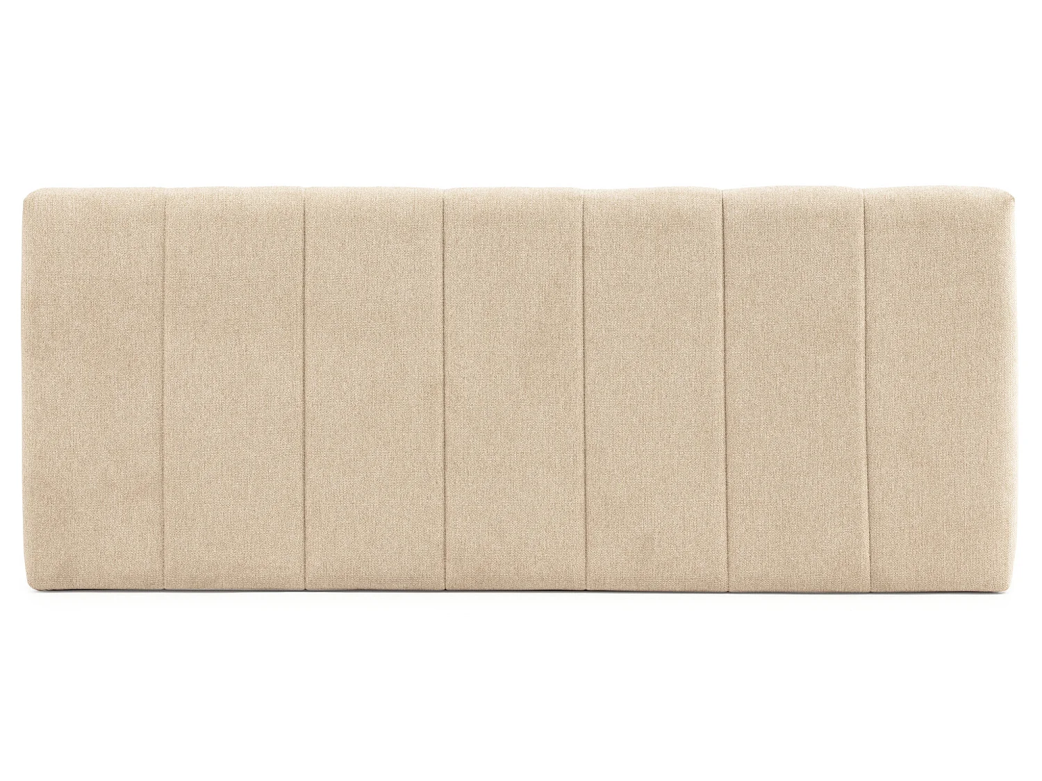 Gecapitonneerd hoofdeinde Creta 140x60 cm Beige, voor Bed 135, Gewatteerd met Schuim, Verticaal Geborduurd, 8 cm Dikte