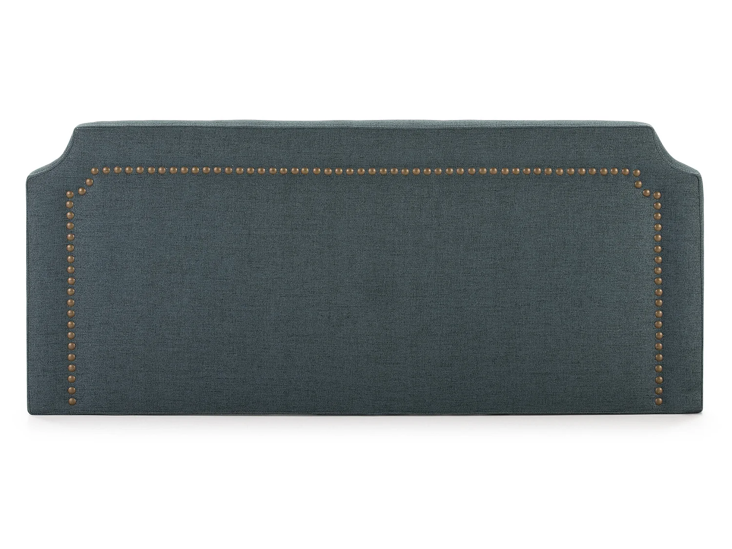 Cabecero tapizado Leonor 140 x 60 cm Azul, Tachuelas en Color Marrón, Grosor Total 8 cm